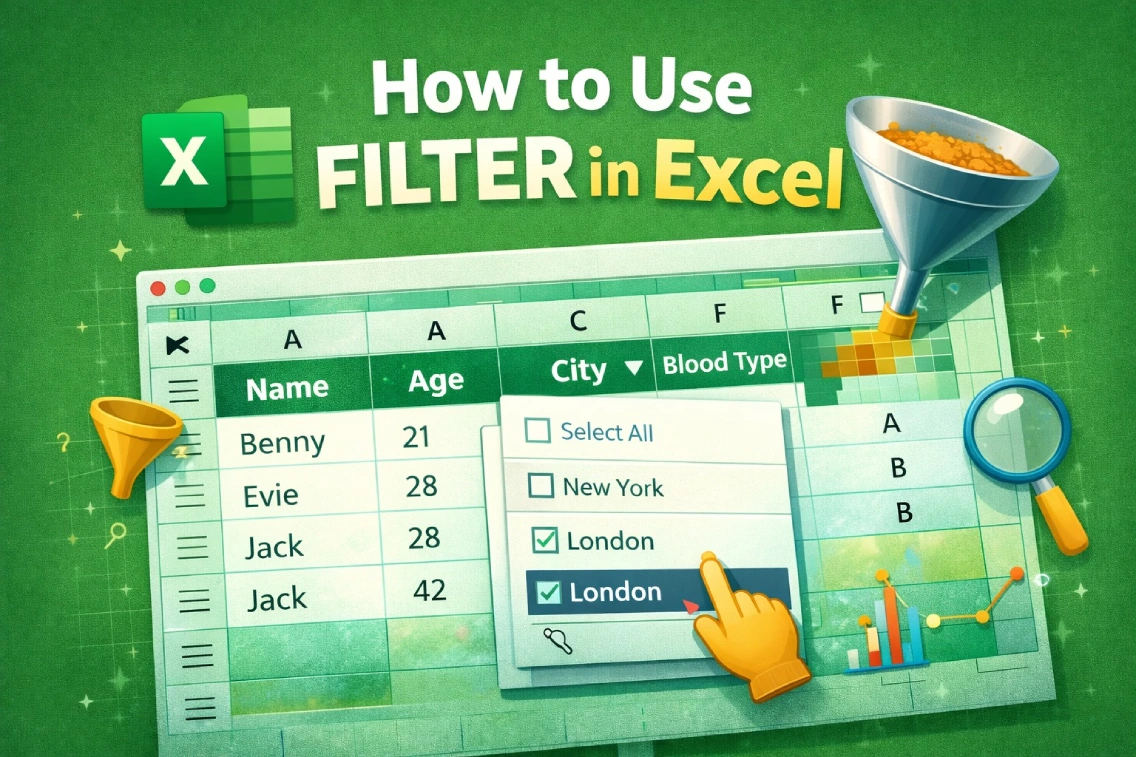 how to filter the data in excel